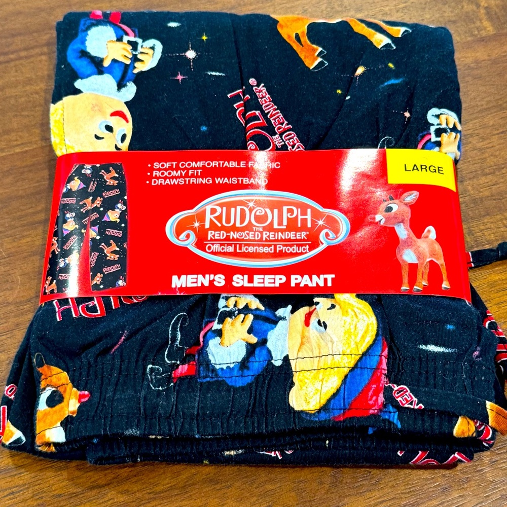 New Rudolph the Red Nose Reindeer Men’s Pajama Pants Size Large